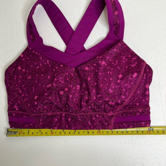 Lululemon Athletica Rack Pack Sports Bra Paradise Geo Regal Plum Multi Women 4 - Picture 12 of 13